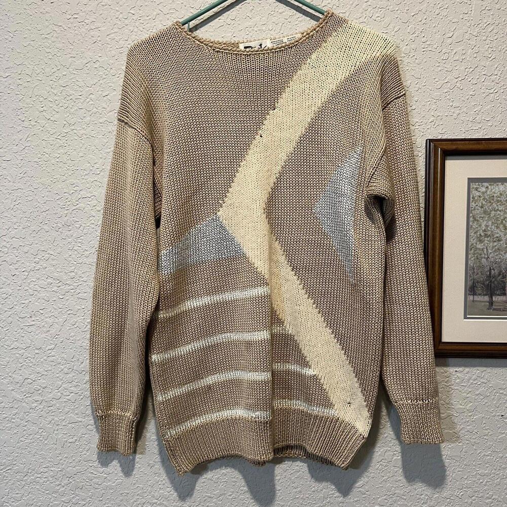 Vintage 70’s RARE Retro Knit Lambs Wool Designer Sweater Size Small